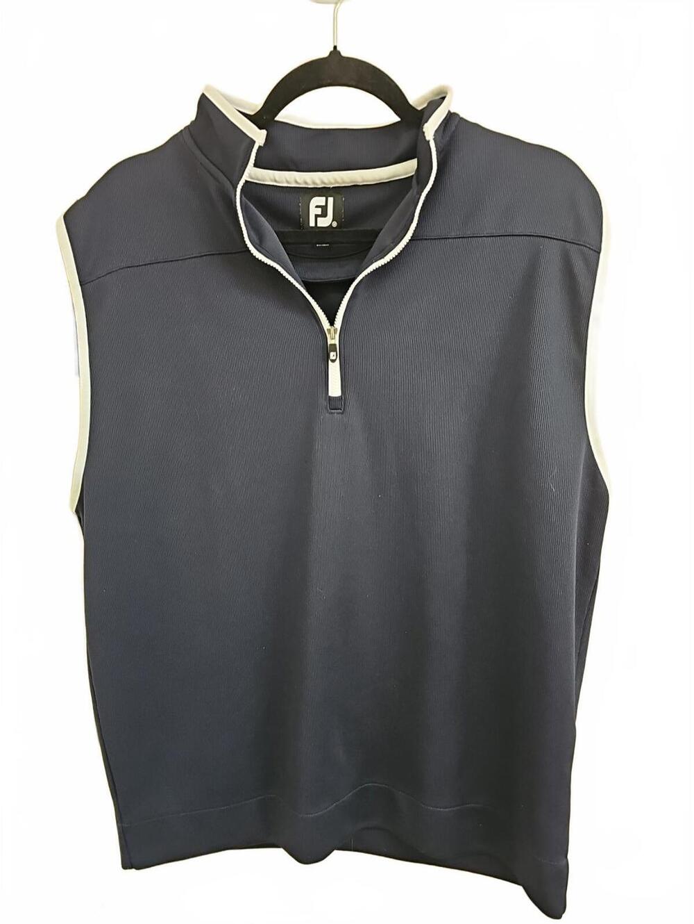 Footjoy Vest Mens Medium Golf Quarter Zip Navy Blue FJ Knit 1/4
